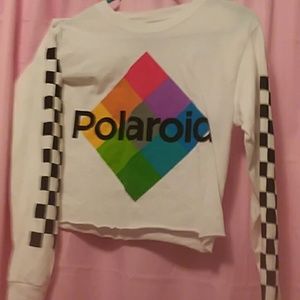 Logo long sleeve crop top